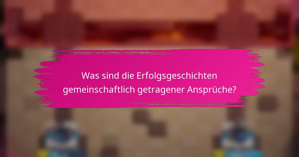 Was sind die Erfolgsgeschichten gemeinschaftlich getragener Ansprüche?