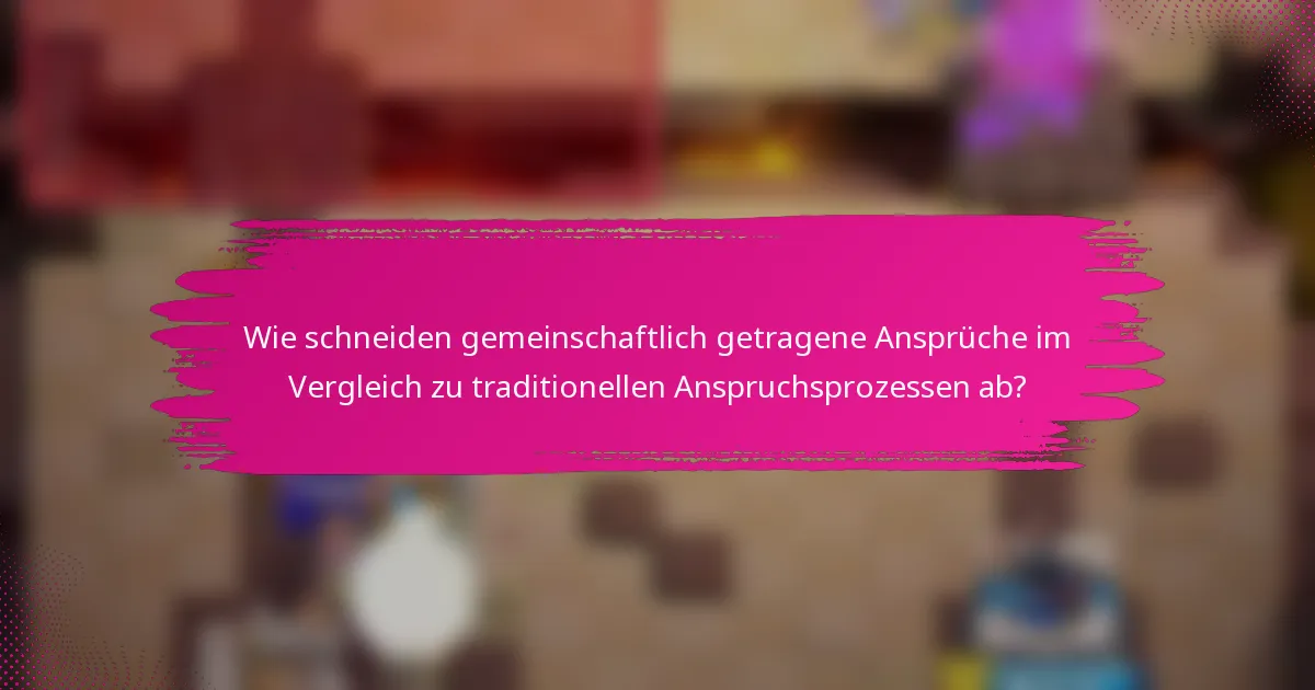 Wie schneiden gemeinschaftlich getragene Ansprüche im Vergleich zu traditionellen Anspruchsprozessen ab?