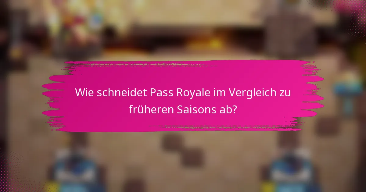 Wie schneidet Pass Royale im Vergleich zu früheren Saisons ab?