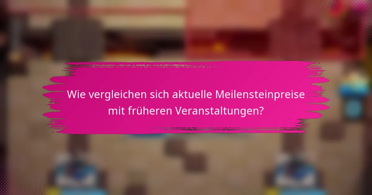 Wie vergleichen sich aktuelle Meilensteinpreise mit früheren Veranstaltungen?